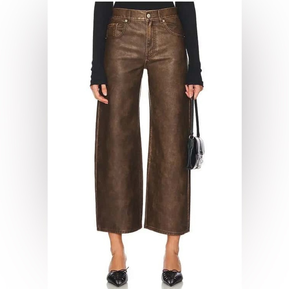 New! We The Free x Free People Misha Brown Barrel Balloon Wide Leg Pants🤎 26 NWT - Picture 11 of 14